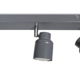 Benton IP44 3 Way Bar Spotlight In Matte Grey - Comet Lighting