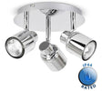 Benton IP44 3 Way Round Plate Spotlight Chrome - Comet Lighting