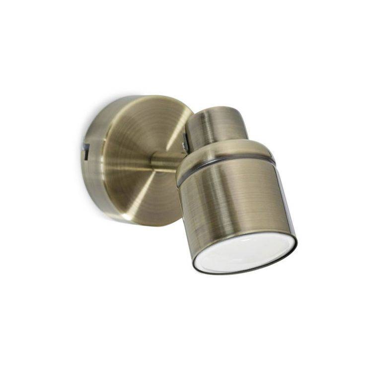 Benton IP44 Single Spotlight In Antique Brass - Comet Lighting