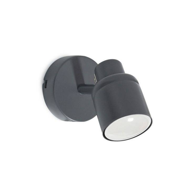 Benton IP44 Single Spotlight In Matte Grey - Comet Lighting