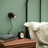 Benton Single Spotlight With Plug & Switch In Matte Black - Comet Lighting