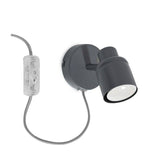 Benton Single Spotlight With Plug & Switch In Matte Grey - Comet Lighting