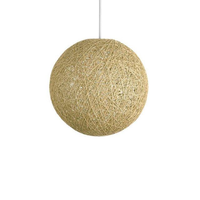 Bjorn Medium Wicker Pendant Cream 300mm - Comet Lighting