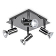 Black Chrome 4 way Plate Ceiling Spotlight - Comet Lighting