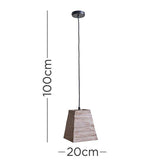 Bodhi Natural Rustic Wood Square Ceiling Shade - Comet Lighting