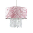 Boland Pink Velvet Pendant Shade Clear Droplets - Comet Lighting