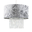 Boland Silver Velvet Pendant Shade Clear Droplets - Comet Lighting