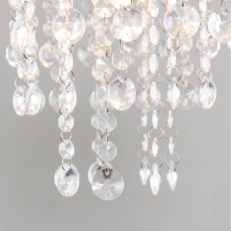 Bonita Silver Glitter Pendant Shade With Clear Droplets - Comet Lighting