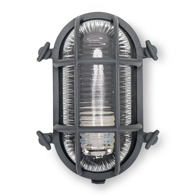 Bow IP64 Oval Bulkhead Wall Light In Anthracite Grey - Comet Lighting