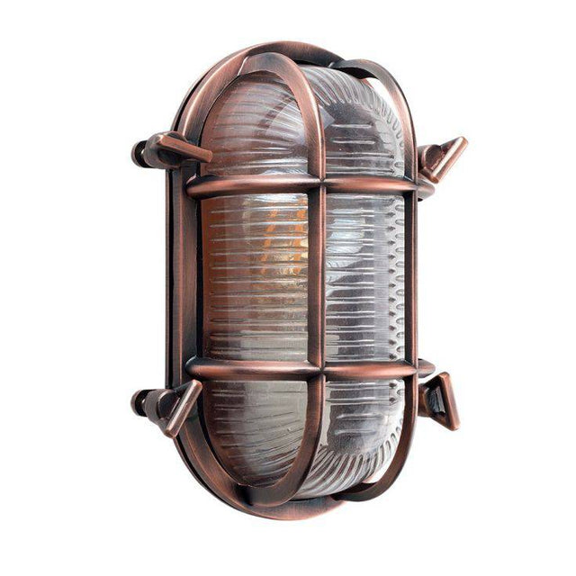 Bow IP64 Oval Copper Nautical Bulkhead - Comet Lighting