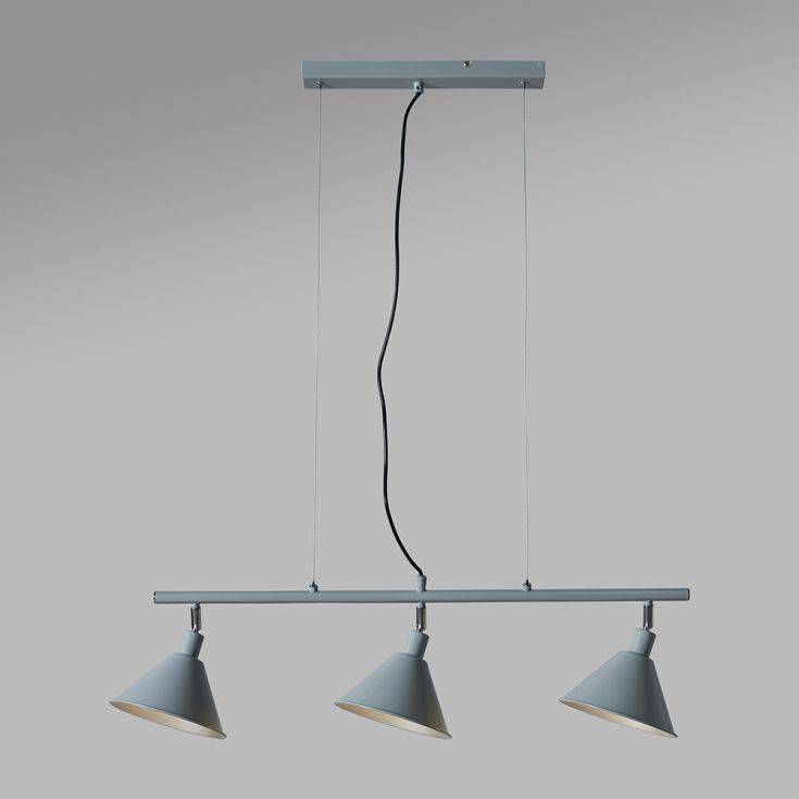 Brisner Grey and Silver 3 Way Over Table Ceiling Pedant Light - Comet Lighting