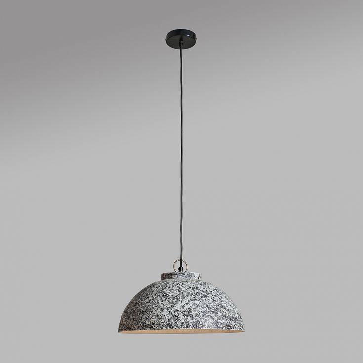 Burrel Grey and White Fractal Textured Pendant Shade - Comet Lighting