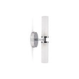 Canya IP44 2 Way Chrome Wall Light With Reeded Glass Shades - Comet Lighting