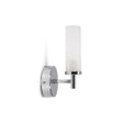 Canya IP44 Chrome Wall Light With Reeded Glass Shade - Comet Lighting