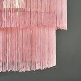 Charleston Polished Brass Pendant Shade With Pink Tassels - Comet Lighting