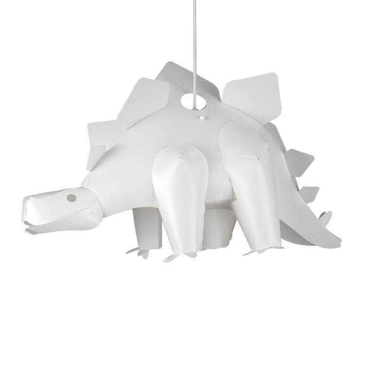 Childrens Stegosaurus Dinosaur PP Pendant Shade White - Comet Lighting