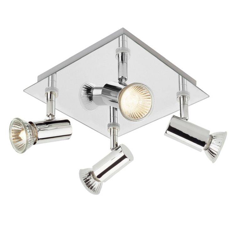 Chrome 4 way Square Plate Spotlight - Comet Lighting