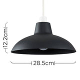 Civic Black Metal Pendant Shade - Comet Lighting