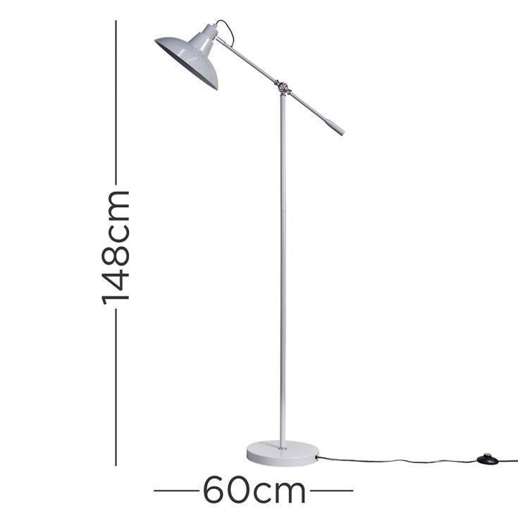 Civic Cool Grey Metal Floor Lamp - Comet Lighting