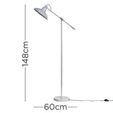 Civic Cool Grey Metal Floor Lamp - Comet Lighting