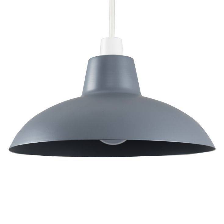 Civic Dark Grey Metal Pendant Shade - Comet Lighting