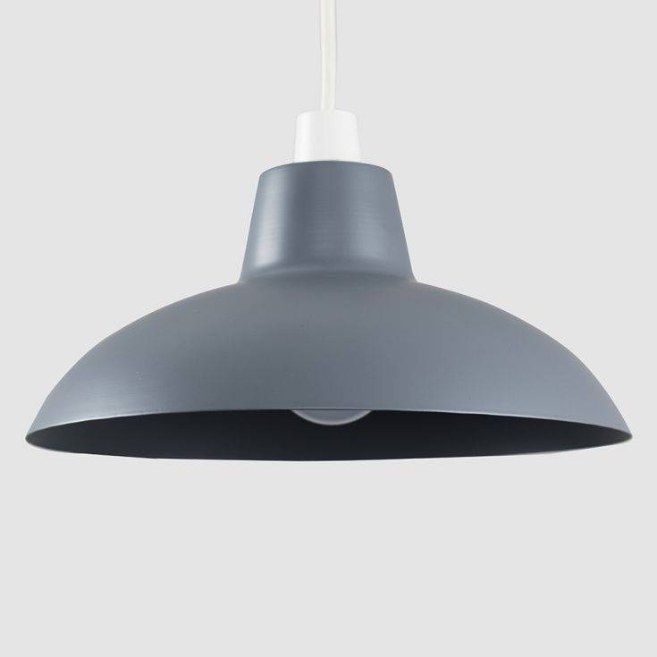 Civic Dark Grey Metal Pendant Shade - Comet Lighting