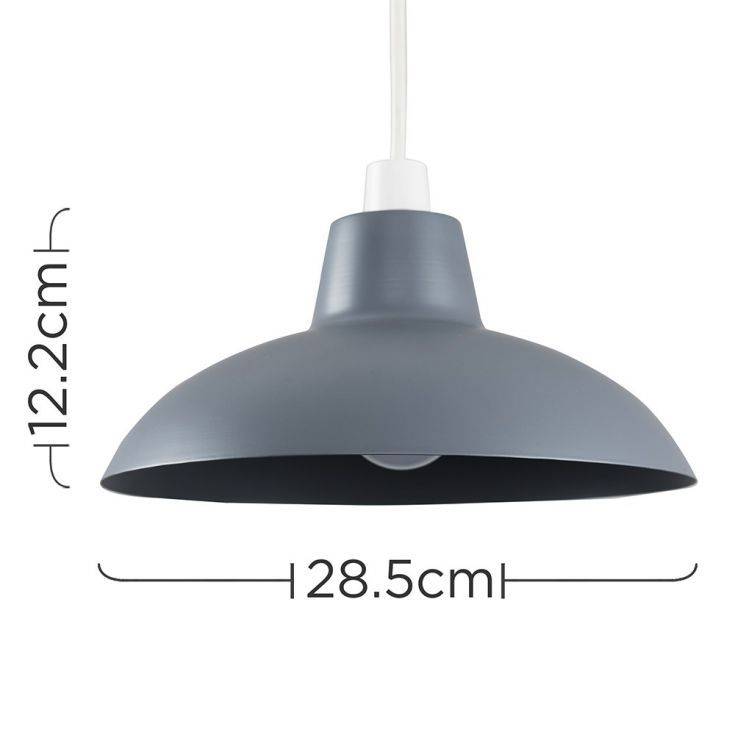 Civic Dark Grey Metal Pendant Shade - Comet Lighting