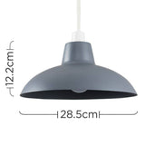 Civic Dark Grey Metal Pendant Shade - Comet Lighting