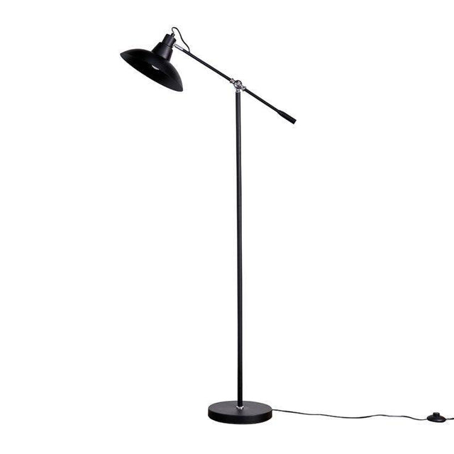 Civic Matt Black and Chrome Metal Floor Lamp - Comet Lighting