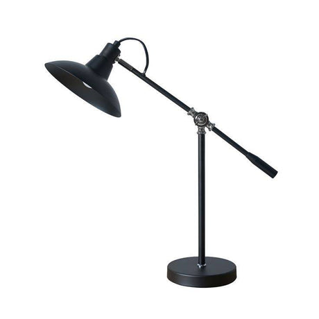 Civic Matt Black and Chrome Metal Table Lamp - Comet Lighting