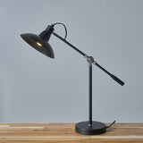 Civic Matt Black and Chrome Metal Table Lamp - Comet Lighting