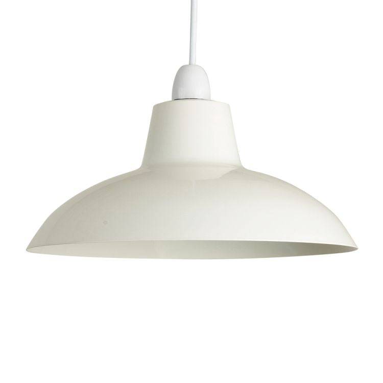 Civic Metro Cream Metal Retro Pendant Shade - Comet Lighting