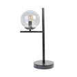 Clarke Matt Black Table Lamp With Smoked Glass Shade - Comet Lighting