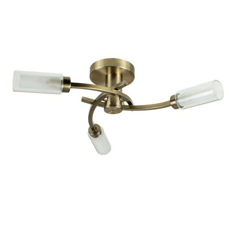 Claudia 3 Way Ceiling Light Antique Brass - Comet Lighting