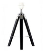 Clipper Black Wood / Chrome Tripod Table Lamp Base Only - Comet Lighting