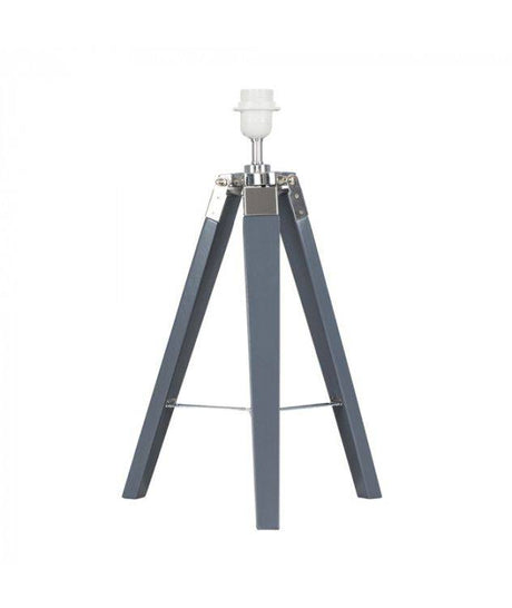 Clipper Grey / Chrome Tripod Table Lamp Base Only - Comet Lighting