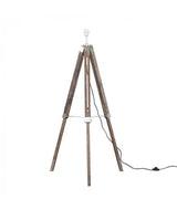 Clipper Light Wood / Chrome Tripod Floor Lamp Base Only - Comet Lighting