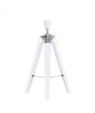 Clipper White Wood / Chrome Tripod Table Lamp Base Only - Comet Lighting