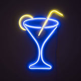 Cocktail Glass Neon Style LED Wall Light - Comet Lighting