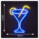 Cocktail Glass Neon Style LED Wall Light - Comet Lighting