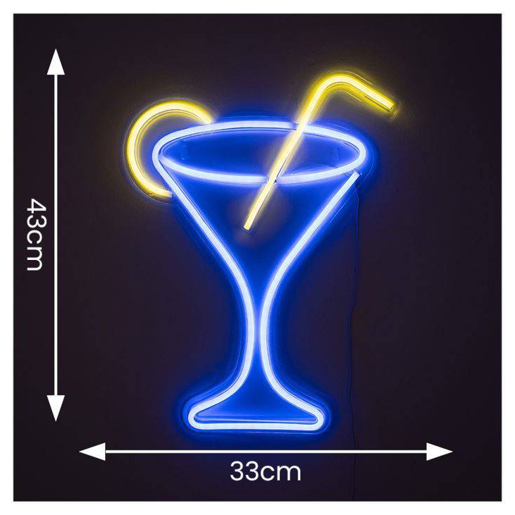 Cocktail Glass Neon Style LED Wall Light - Comet Lighting