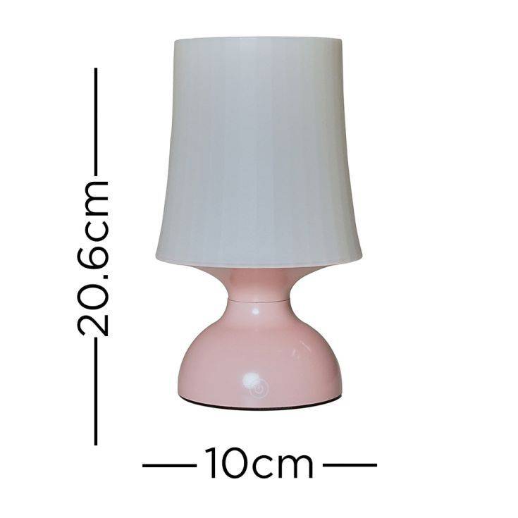 Colmar Pink Battery Operated Touch Table Lamp With White Shade Indoor/outdoor Use - Comet Lighting