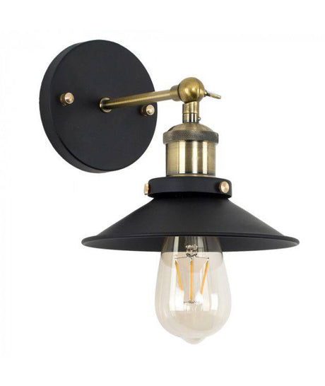 Colonial Steampunk Antique Brass Black Wall Light - Comet Lighting