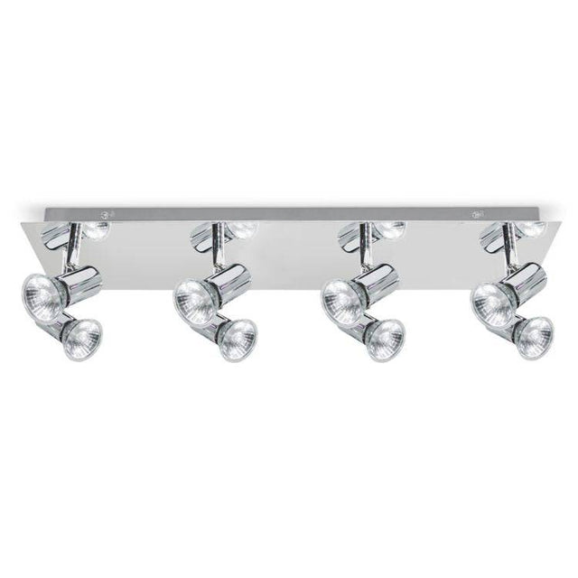 Consul Chrome 8 Way Rectangular Plate Spotlight - Comet Lighting