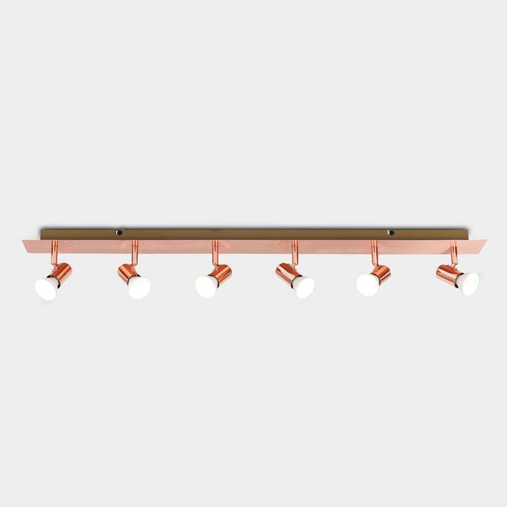 Consul Copper 6 Way Plate Spotlight - Comet Lighting