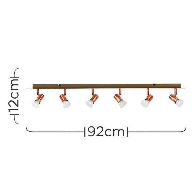 Consul Copper 6 Way Plate Spotlight - Comet Lighting