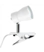 Contemporary White Clip-On Desk Lamp In Painted Gloss Finish - Comet Lighting