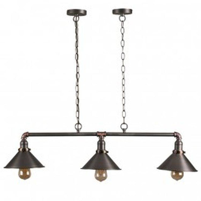 Corinthia 3 Way Over Table Light Aged Brass Nickel Copper - Comet Lighting