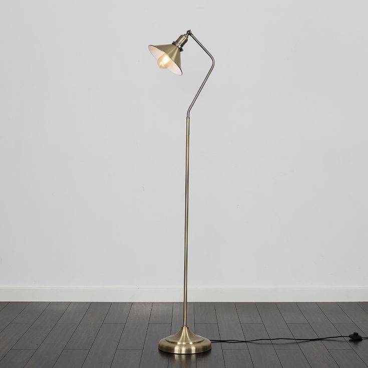 Corinthia Angled Floor Lamp Antique Brass - Comet Lighting