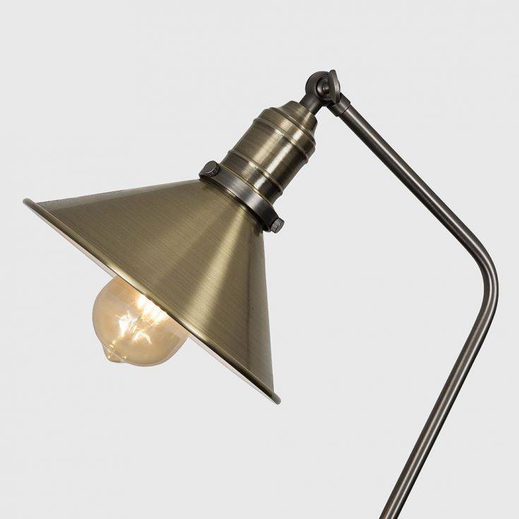 Corinthia Angled Floor Lamp Antique Brass - Comet Lighting